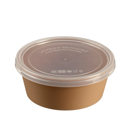 Saladier LOOP avec couvercle PP beige foncé 750 ml