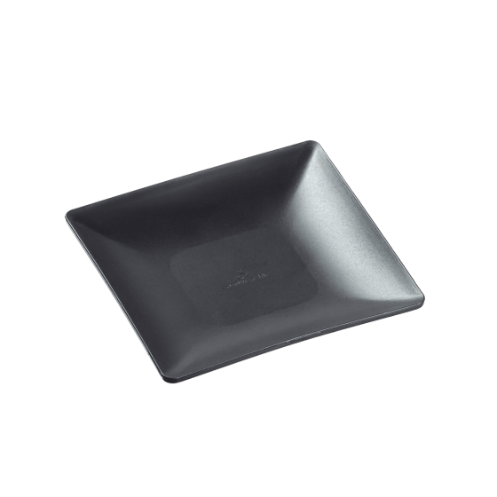 Assiette Fluid' PP anthracite mat 110x110 mm