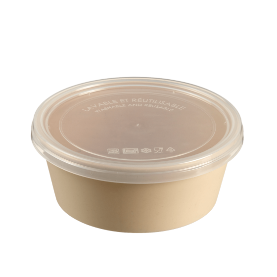 Saladier LOOP avec couvercle PP beige clair 750 ml