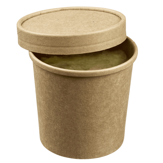 Ciotolina Ecokraft laminate con coperchio da 370 ml