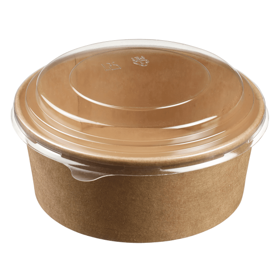 Insalatiera tonda Ecokraft con coperchio da 750 ml