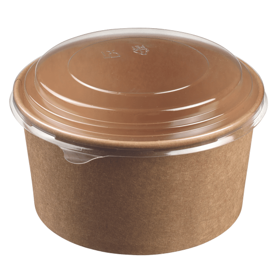 Insalatiera tonda Ecokraft con coperchio da 1.000 ml