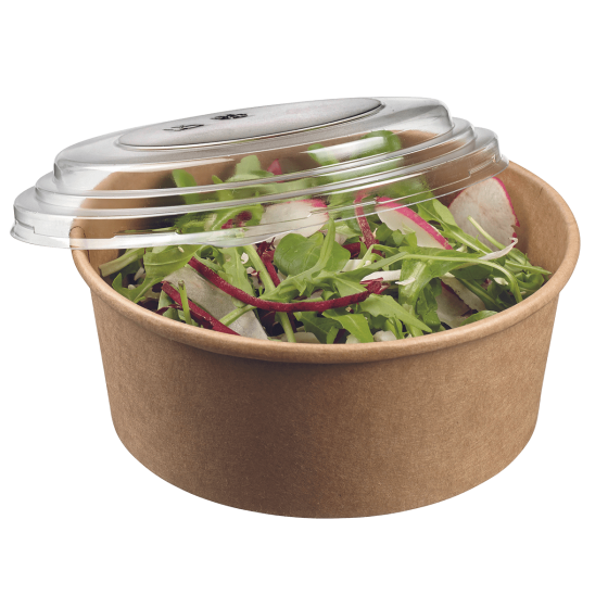 Insalatiera tonda Ecokraft con coperchio da 750 ml