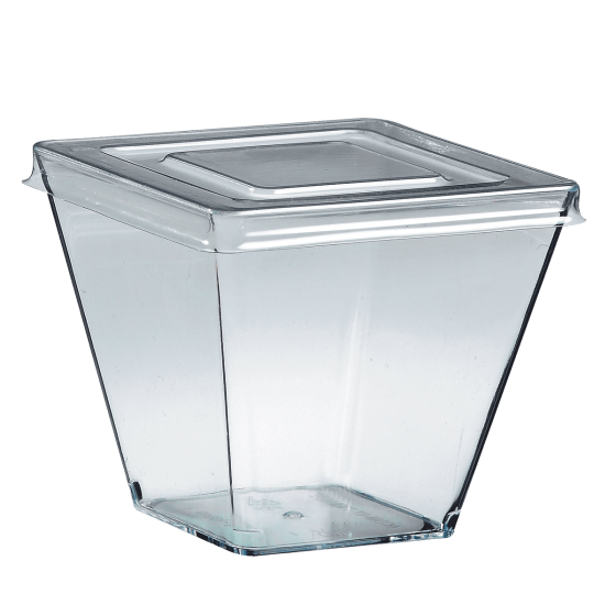 Monoporzione Emeraude trasparente da 155 ml con coperchio