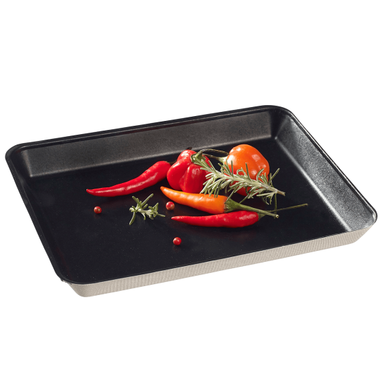 Piatto Kanopée in polpa di canna laminato nero da 200x150 mm