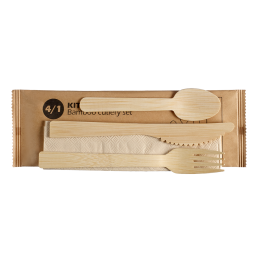 Kit di posate 4/1 in bambù 220 mm