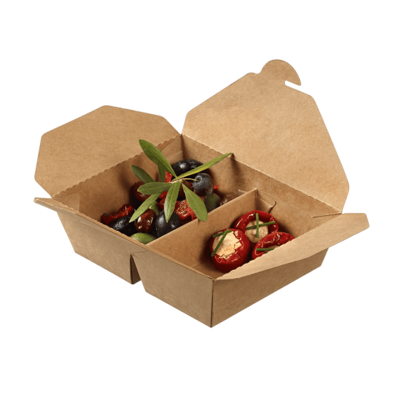 Scatola per il pranzo Ecokraft con 2 scomparti da 400+400 ml
