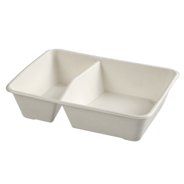 Barquette Quantum 2 compartiments avec lam. CPET 900+450 ml
