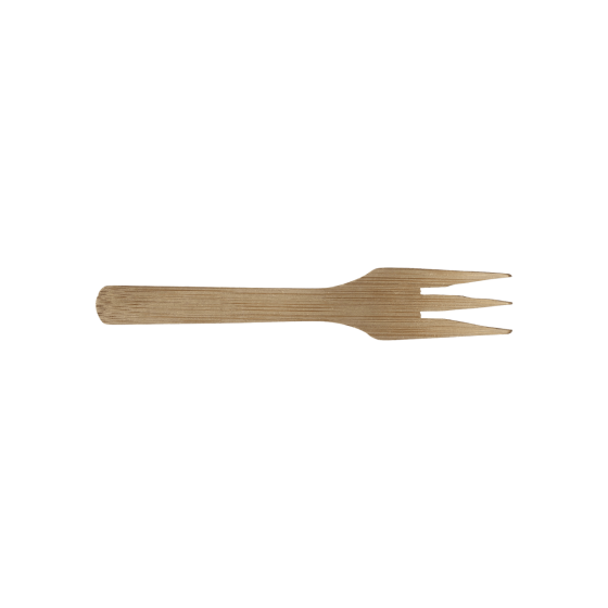 Mini-forchetta a 3 denti in bambù da 90 mm