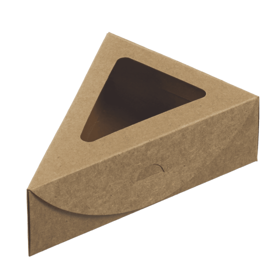 Scatola triangolare per snack Ecokraft da 155 x 110 x 45 mm