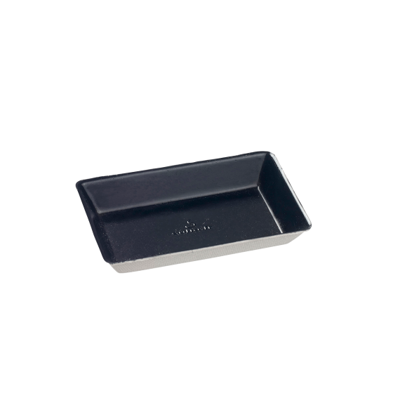 Piatto Quartz in polpa di canna laminato nero da 100x60 mm