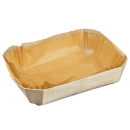 Barquette rectangle + papier cuisson 183x114x40 mm