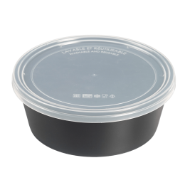 Insalatiera LOOP + coperchio in PP nero 1.300 ml
