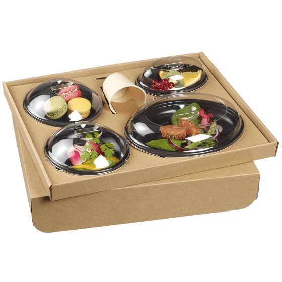 Kit plateau-repas Ecokraft vaisselle Galaxie noire + couv