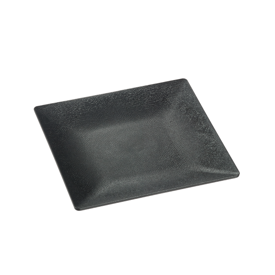 Assiette Fluid' PP noir texturé 160x160 mm