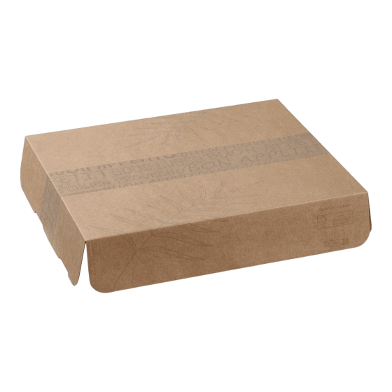Coperchio per vassoio Ecokraft decorazione foglia 366x295mm