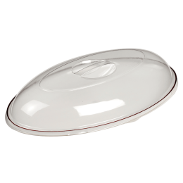 Piatto Galaxie ovale bianco con bordatura bordeaux 220x145 mm