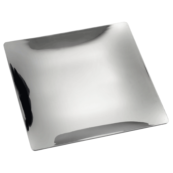 Piatto Fluid' argentato PS 250x250 mm - 24 pacchi da 2