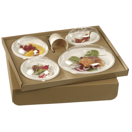 Kit vassoio pasti Ecokraft stoviglie Galaxy bianche + pos