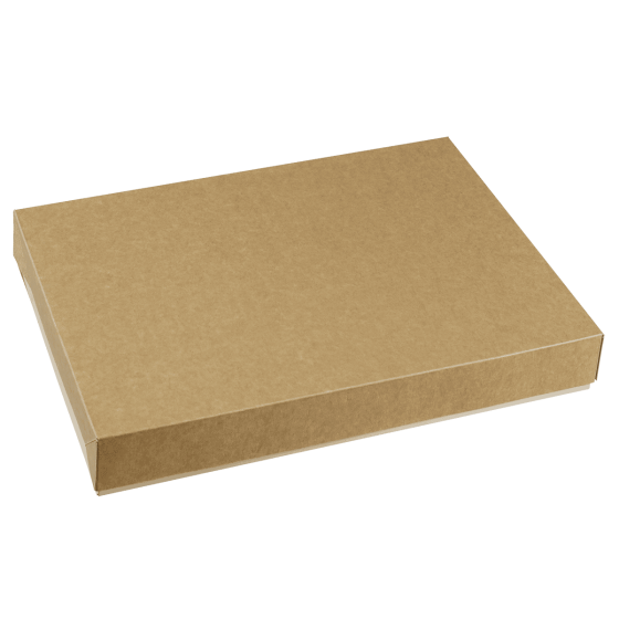 Coperchio in kraft per vassoio Set legno da 374x273x52 mm
