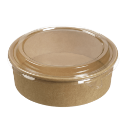Insalatiera tonda Ecokraft con coperchio da 1.100 ml
