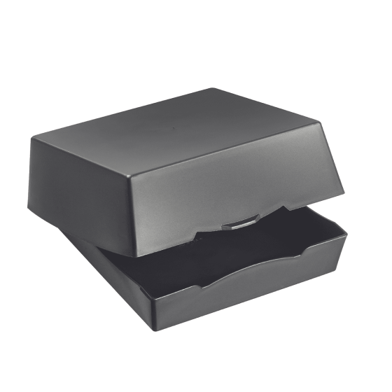 Scatola per hamburger LOOP con coperchio in PP 169x171 mm Scatola per hamburger LOOP con coperchio in PP 169x171 mm