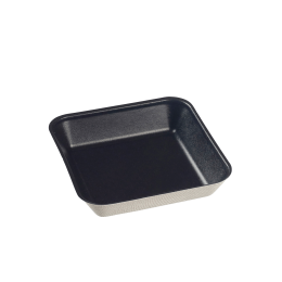 Assiette Kanopée pulpe de canne avec lam. noire 100x100 mm