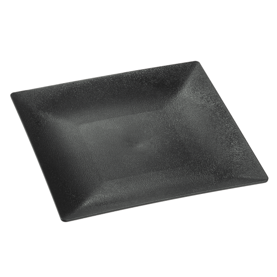 Assiette Fluid' PP noir texturé 200x200 mm Assiette Fluid' PP noir texturé 200x200 mm