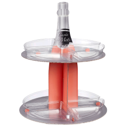 Box 1/4 palette Présentoir bouteille champagne + 4 raviers