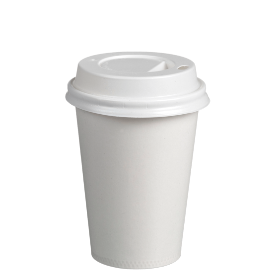 Bicchiere 100% in cartone bianco da 220 ml Bicchiere 100% in cartone bianco da 220 ml