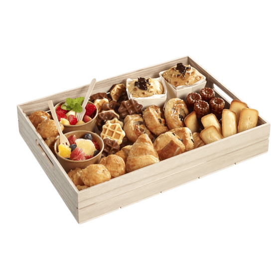 Plateau bois empilable 380x275x66 mm