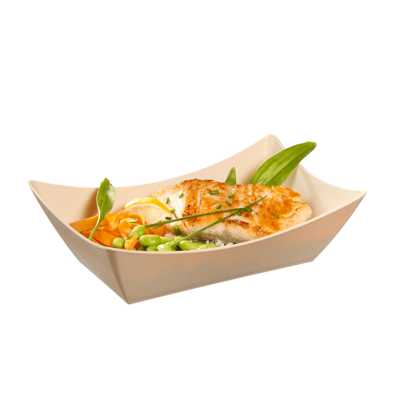 Vaschetta Snacking LOOP in PP beige chiaro 700 ml Vaschetta Snacking LOOP in PP beige chiaro 700 ml