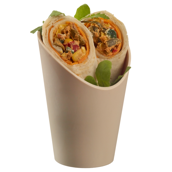 Vaschetta per patatine fritte LOOP PP beige chiaro H120Ø82mm Vaschetta per patatine fritte LOOP PP beige chiaro H120Ø82mm