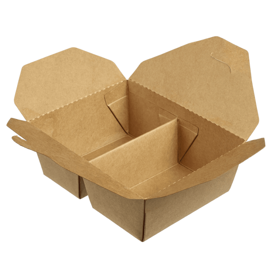 Scatola per il pranzo Ecokraft con 2 scomparti da 400+400 ml Scatola per il pranzo Ecokraft con 2 scomparti da 400+400 ml
