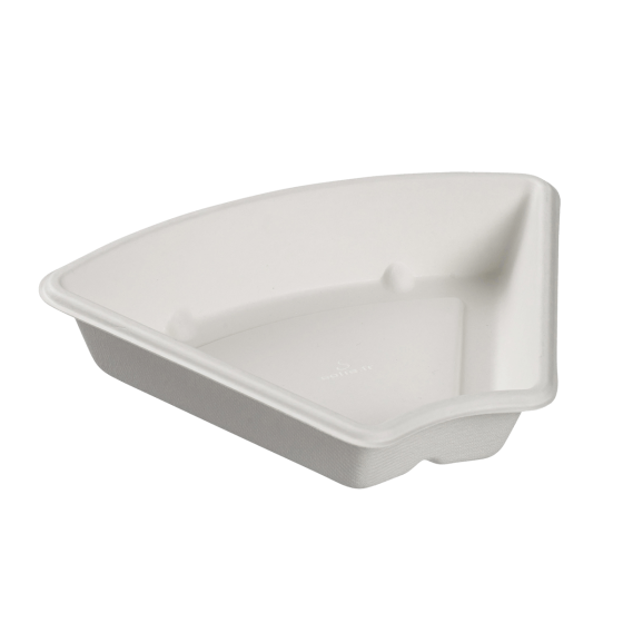 Vaschetta in polpa di canna bianca per Good Lunch Vaschetta in polpa di canna bianca per Good Lunch