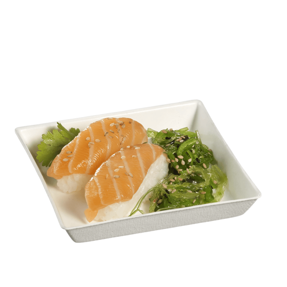 Assiette Quartz pulpe de canne avec lamination 110x110 mm Assiette Quartz pulpe de canne avec lamination 110x110 mm