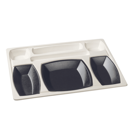 Kit plateau-repas Gala vaisselle noire + couv Kit plateau-repas Gala vaisselle noire + couv