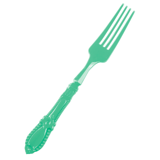 Mini forchetta Baroque verde acqua PS - 12 pacchi da 25 Mini forchetta Baroque verde acqua PS - 12 pacchi da 25