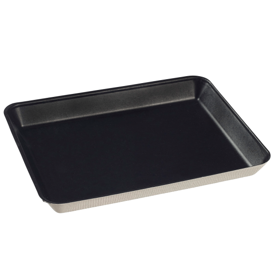 Assiette Kanopée pulpe de canne avec lam. noire 200x150 mm Assiette Kanopée pulpe de canne avec lam. noire 200x150 mm
