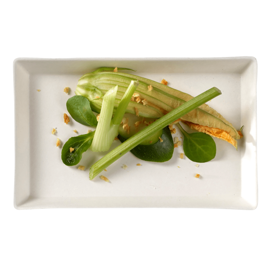 Assiette Quartz pulpe de canne 160x100 mm Assiette Quartz pulpe de canne 160x100 mm