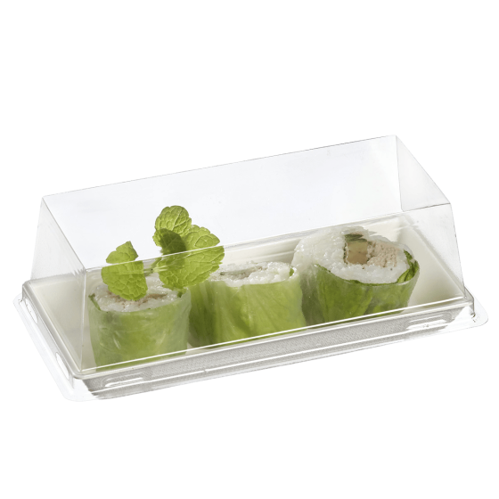 Piatto Quartz in polpa di canna laminato da 130 x 60 mm Piatto Quartz in polpa di canna laminato da 130 x 60 mm