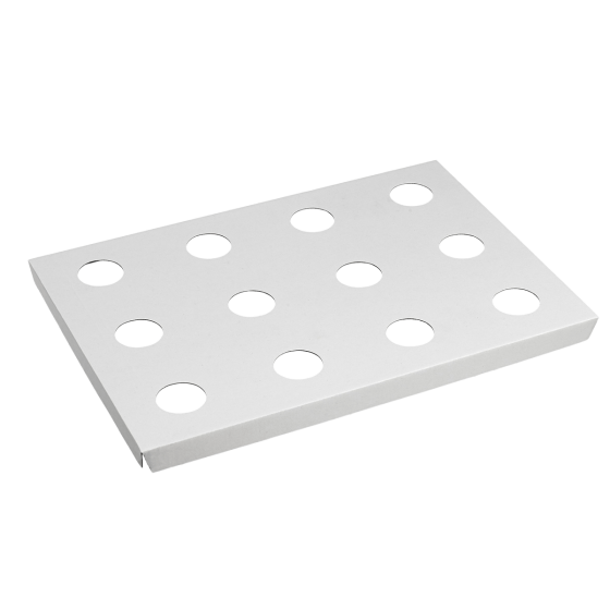 Calage carton pour 12 Ipomée dans boîte traiteur 413x295 mm