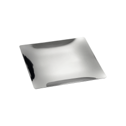 Mini assiette Fluid' argentée PS 90x60 mm - 48 paquets de 6