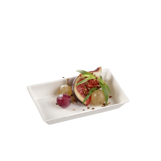 Piatto Quartz in polpa di canna da 100 x 60 mm