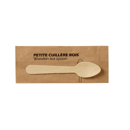Petite cuillère emballée individuellement bois 110 mm