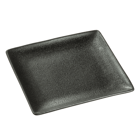 Piatto Sandy in ceramica nera da 160x160x15 mm