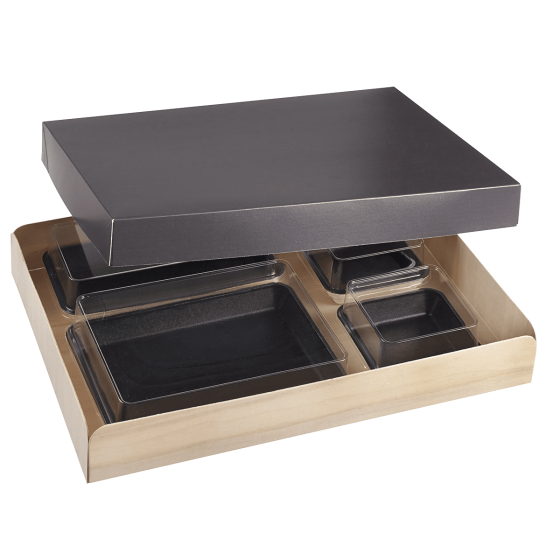 Base vassoio Set legno 374x270x52 mm