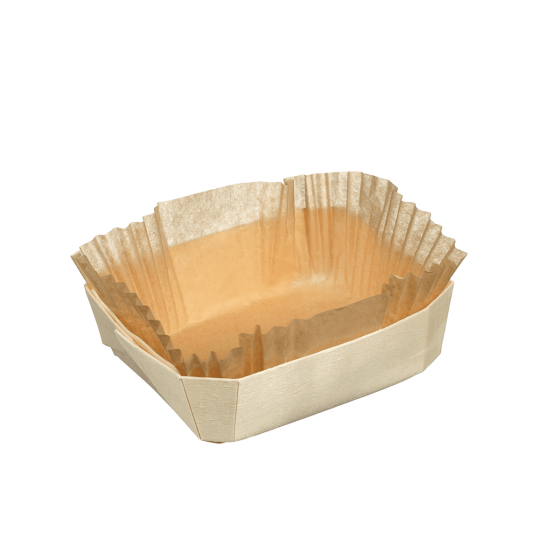 Vaschetta rettangolare con carta da forno 123x97x39 mm