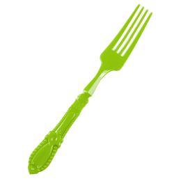 Mini fourchette Baroque verte PS - 12 paquets de 25