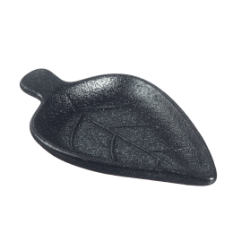 Ciotolina Foglia Sandy in ceramica nera da 96x61x13 mm